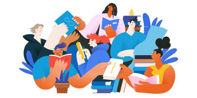 illustration of students