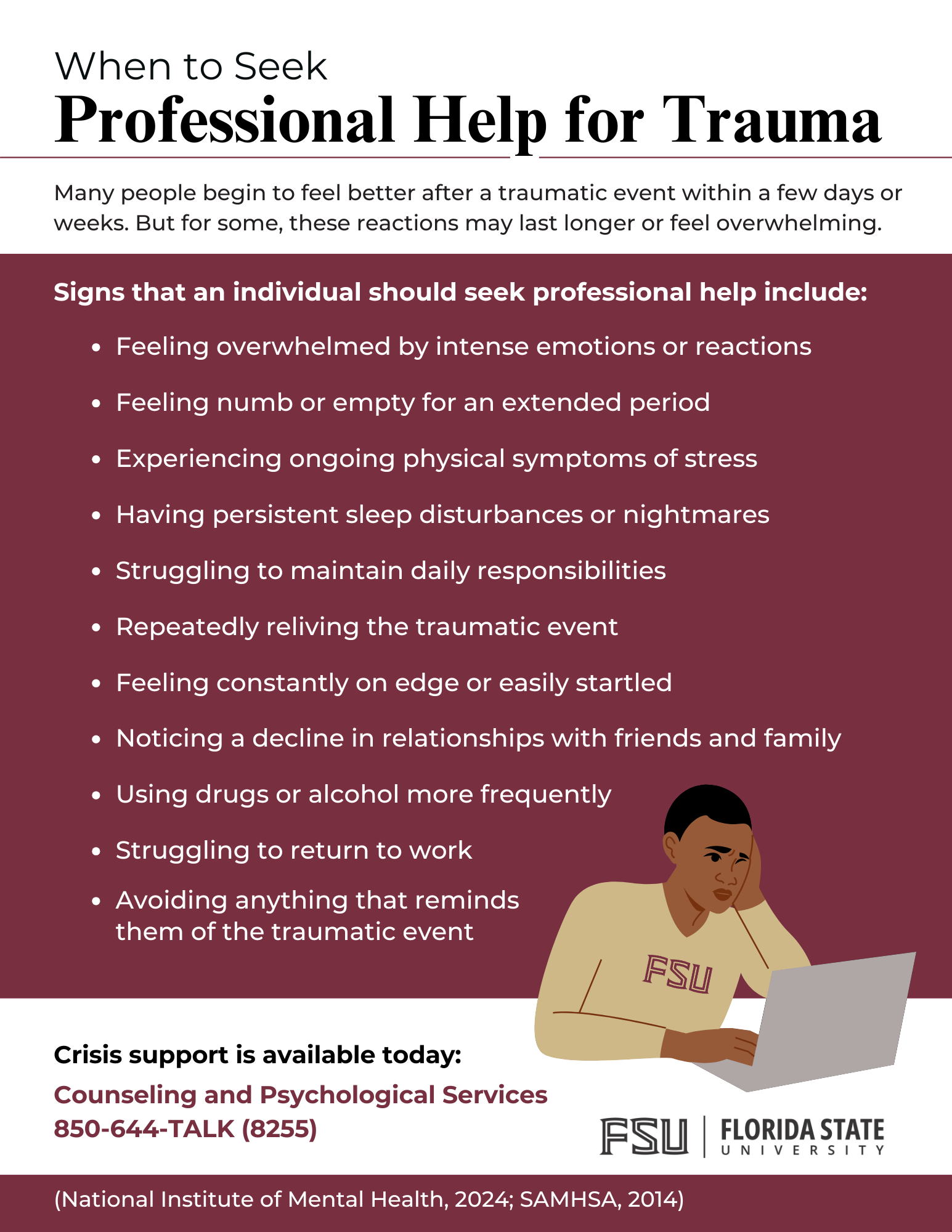 When to seek professional help for trauma