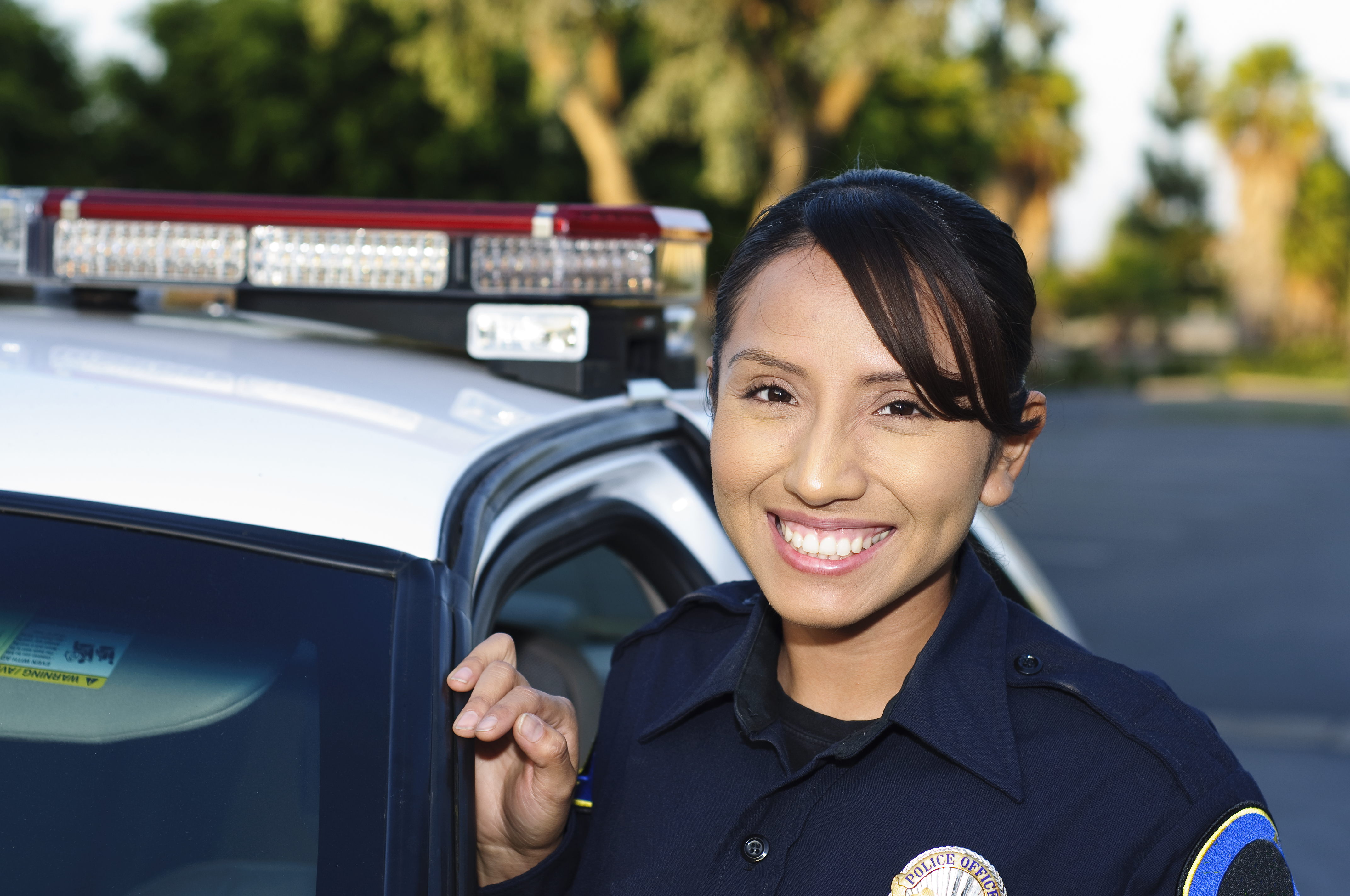 female cop smiling